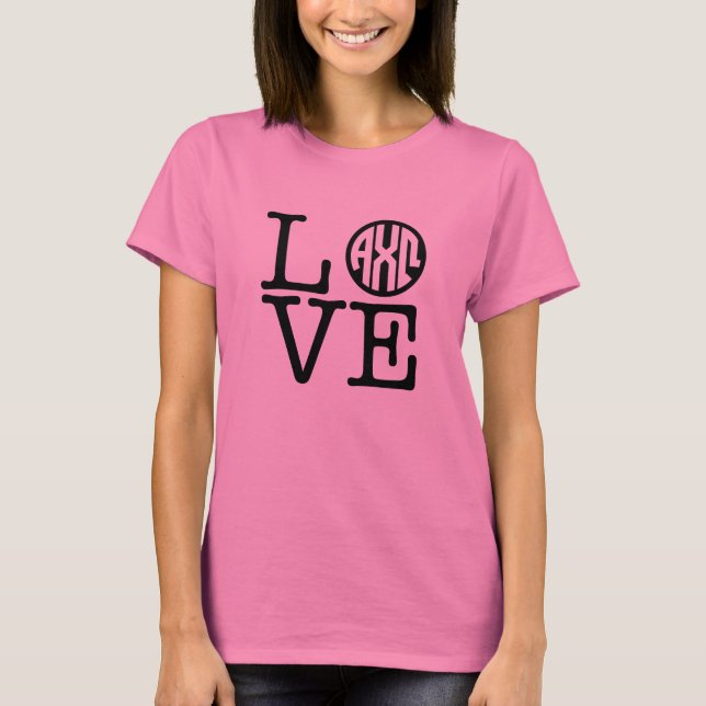 T-shirt Alpha Chi Omega | Amour (Devant)