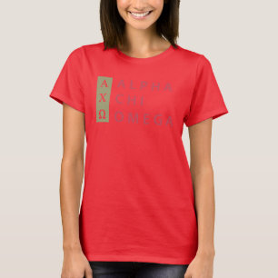 T-shirt Alpha Chi Omega   Logo empilé