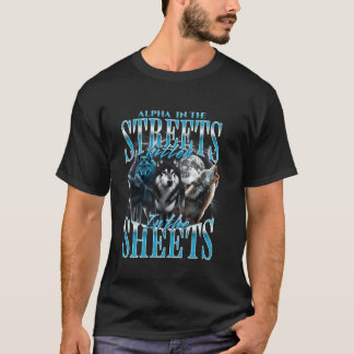 T-shirt Alpha dans les rues Chaton drôle Loup-garou Loup M