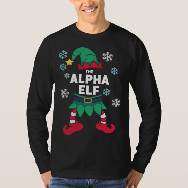 T-shirt Alpha Elf Family Christmas Party Pyjamas (Devant)