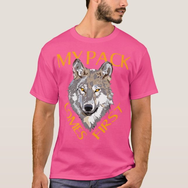 T-shirt Alpha Mon Pack Premiers Wolfists Wolves Tête de Lo (Devant)