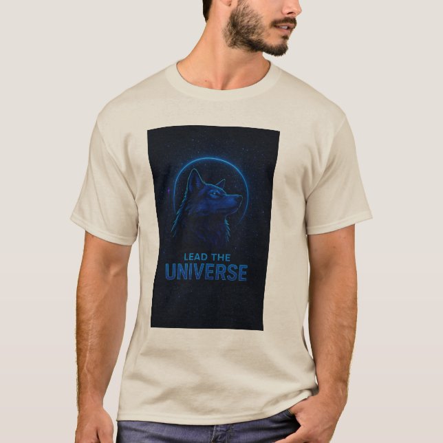 T-shirt Alpha Wolf | L'art animal spatial futurist (Devant)