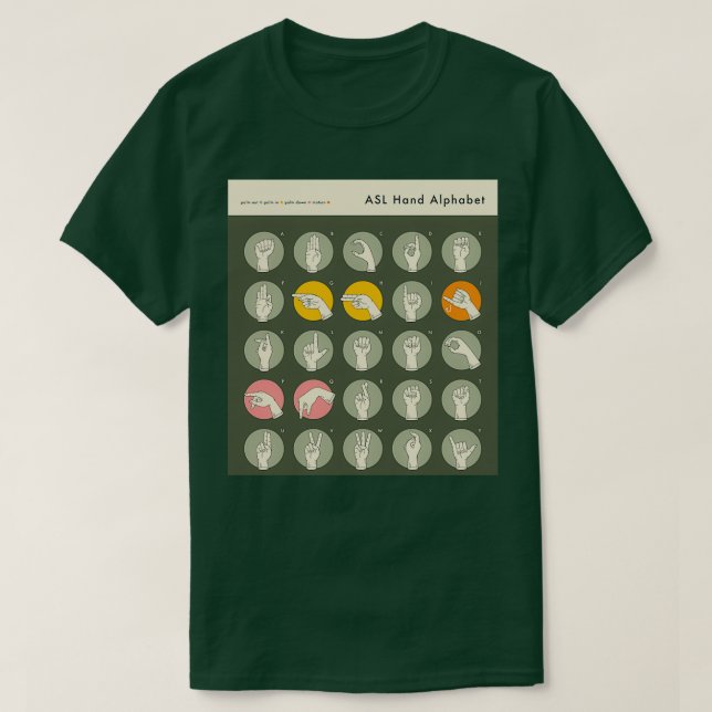 T-SHIRT ALPHABE DE LA MAIN ASL (Design devant)
