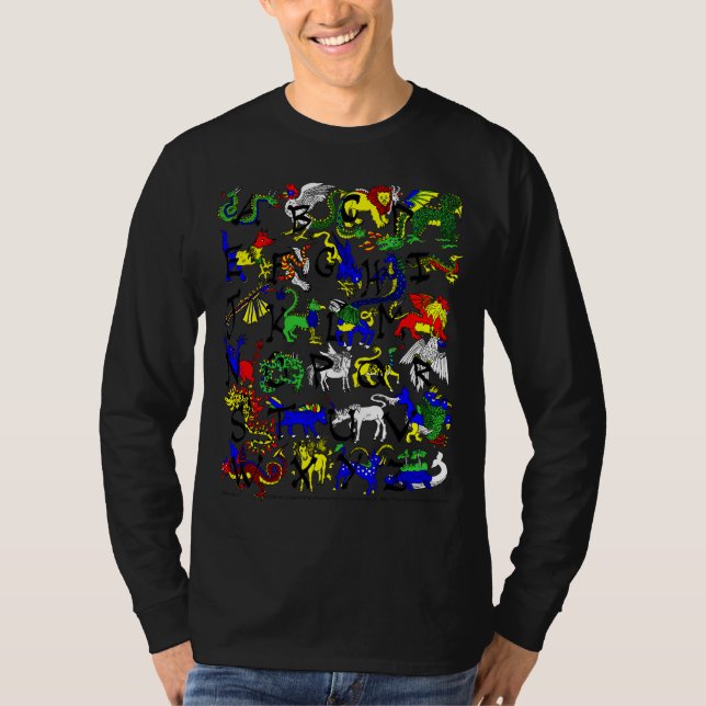 T-shirt Alphabestiary avec la copie arrière (Devant)