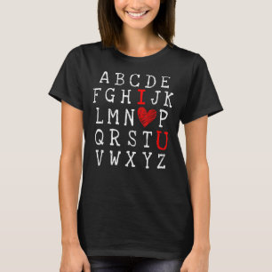 T-shirt Alphabet ABC I Love You Imprimé Professeur Valenti