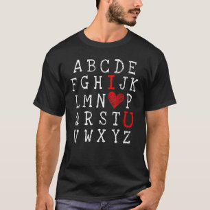T-shirt Alphabet ABC I Love You Imprimé Professeur Valenti