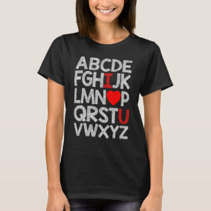 T-shirt Alphabet ABC I Love You Valentines Day Heart 1