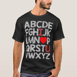 T-shirt Alphabet AbcILoveYou Valentines Jour Coeur