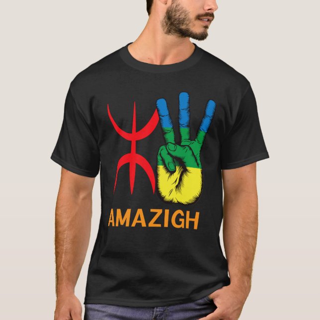 T-shirt alphabet amazigh main et yaz  (Devant)