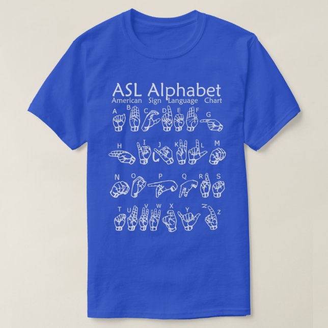 T-shirt Alphabet ASL American Sign Language (Design devant)