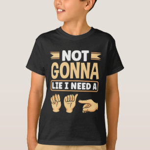 T-shirt Alphabet Asl Langue Des Signes Américaine Professe