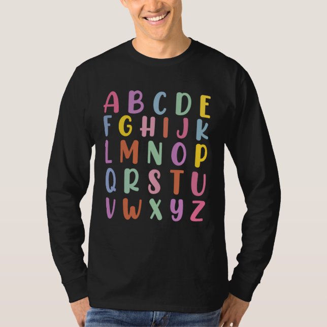 T-shirt Alphabet Back To School Pre K Kindergarten Teacher (Devant)
