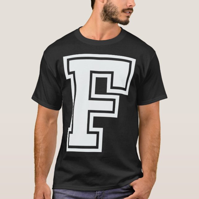 T-shirt Alphabet capital letter F matching family group ha (Devant)