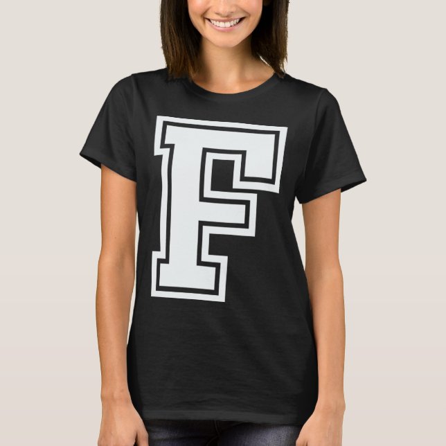 T-shirt Alphabet capital letter F matching family group ha (Devant)