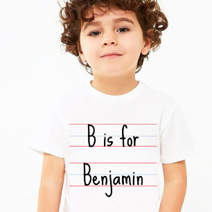 T-shirt Alphabet   Chemises scolaires personnalisées pour 