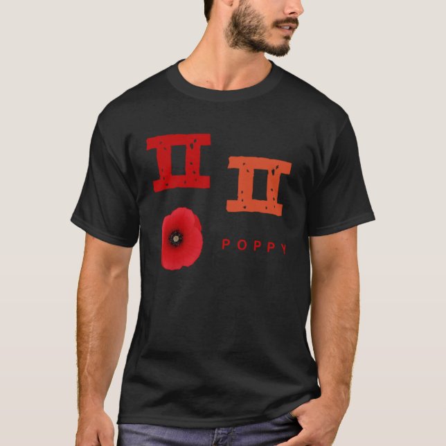 T-shirt alphabet coréen Hangul Consonant Poppy (Devant)