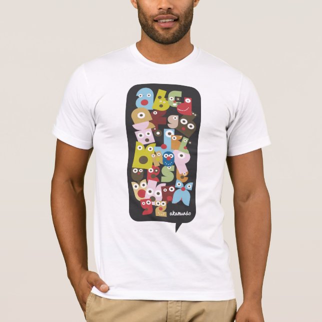 T-shirt alphabet d'akamundo (Devant)