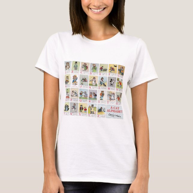 T-shirt Alphabet de chat, Louis Wain (Devant)