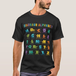 T-shirt Alphabet de dinosaures Types de dinosaures
