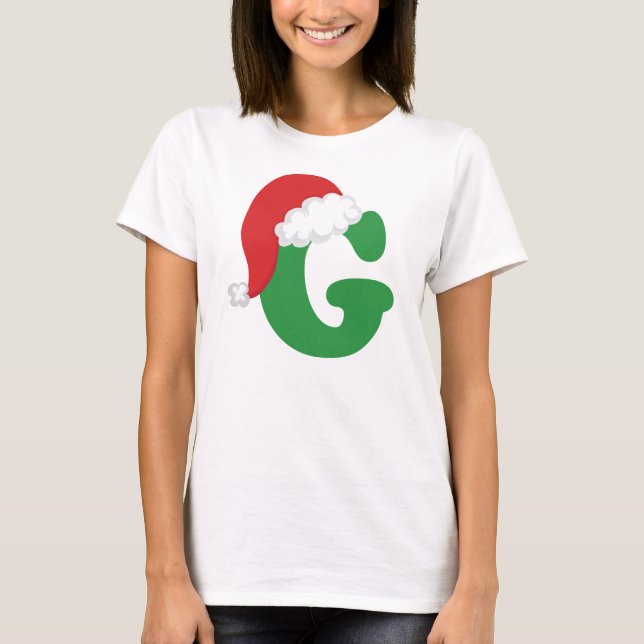 T-shirt Alphabet de la lettre G de Noël (Devant)