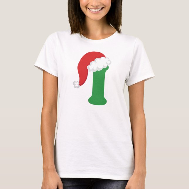 T-shirt Alphabet de la lettre I de Noël (Devant)