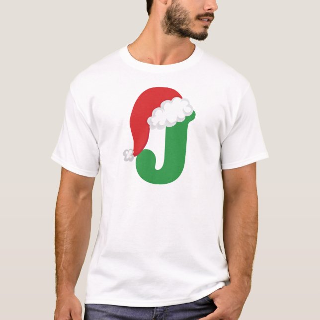 T-shirt Alphabet de la lettre J de Noël (Devant)