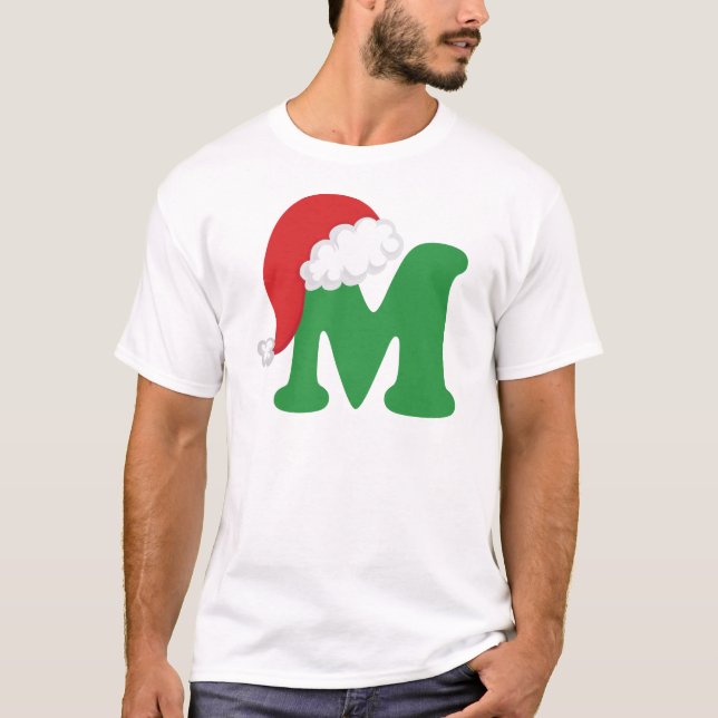 T-shirt Alphabet de la lettre M de Noël (Devant)