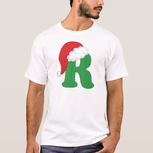 T-shirt Alphabet de la lettre R de Noël (Devant)