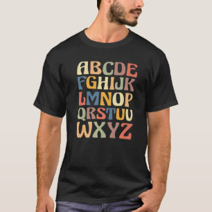 T-shirt Alphabet de l'école enseignant Vintage Rétro Premi