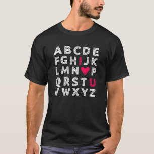 T-shirt Alphabet de l'enseignant rétro mignon Heureuse Sai