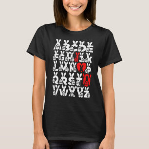T-shirt Alphabet de Pâques ABC I Love You Valentines Corre