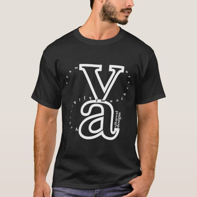 T-shirt Alphabet de Vikareal (blanc) (Devant)