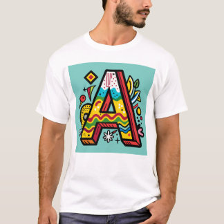 T-shirt Alphabet décoratif minimaliste Un Emblème