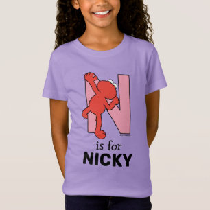 T-Shirt Alphabet d'Elmo   N Rose