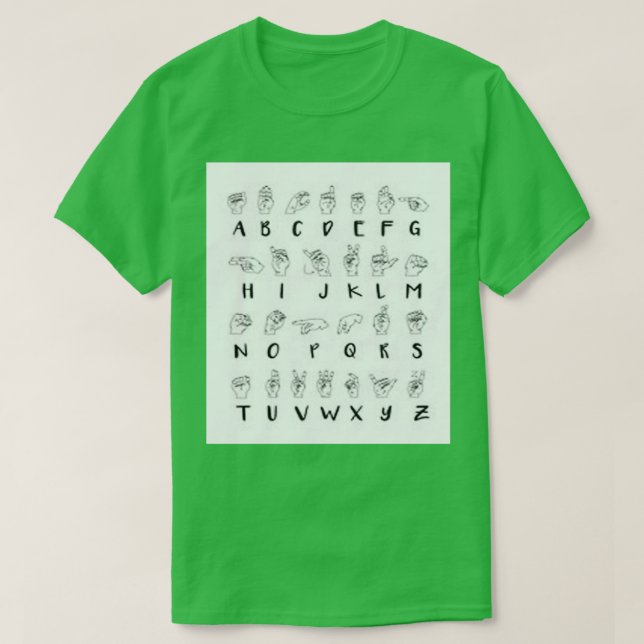 T-shirt Alphabet du langage des signes ASL (Design devant)