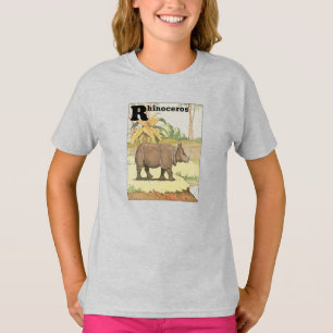 T-shirt Alphabet du livre d'histoire de Rhinoceros