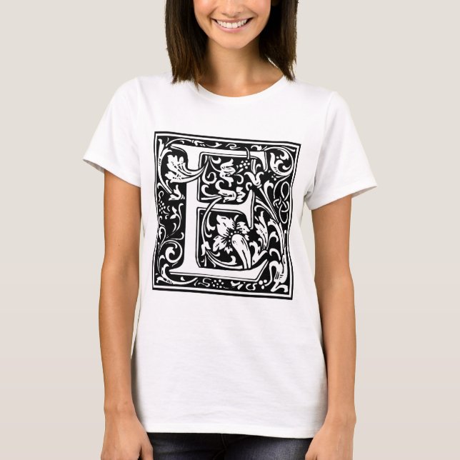 T-shirt Alphabet « E » de William Morris (Devant)
