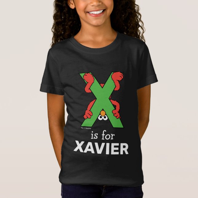 T-Shirt Alphabet Elmo | X Vert (Devant)