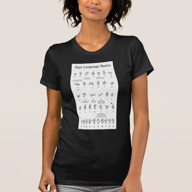 T-shirt Alphabet et numéros de la langue des signes améric (Devant)