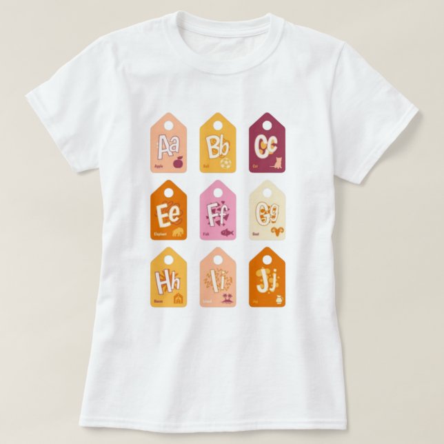 T-shirt alphabet femmes (Design devant)