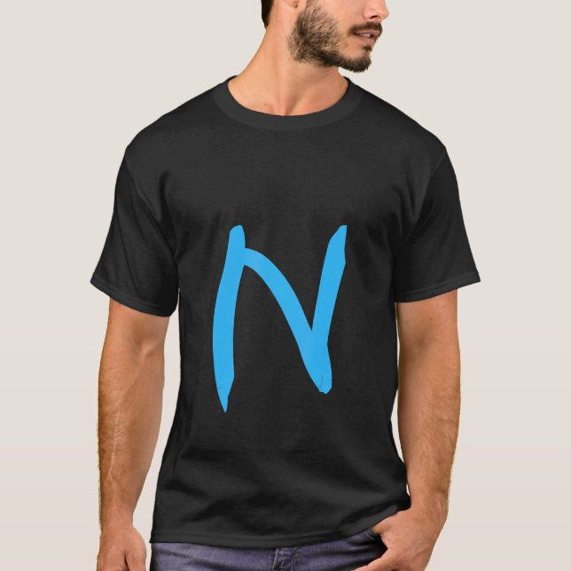 T-shirt Alphabet Handwritten Letter N (Devant)