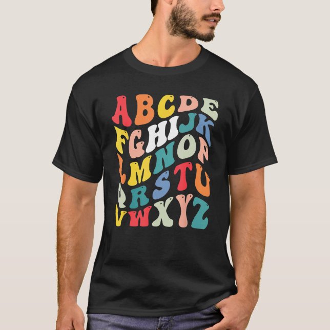 T-shirt Alphabet Hi Back To School ABC Pre K Kindergarten  (Devant)
