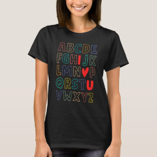T-shirt Alphabet J'aime Abc Maternelle Retour à l'école