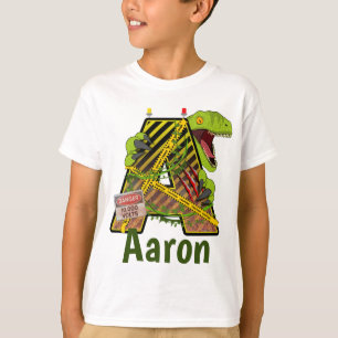 T-shirt Alphabet Jurassique   Nom personnalisé de la lettr