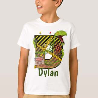 T-shirt Alphabet Jurassique | Nom personnalisé de la lettr