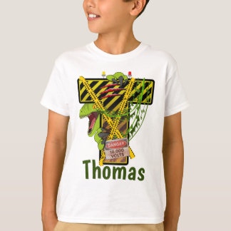 T-shirt Alphabet Jurassique | Nom personnalisé de la lettr