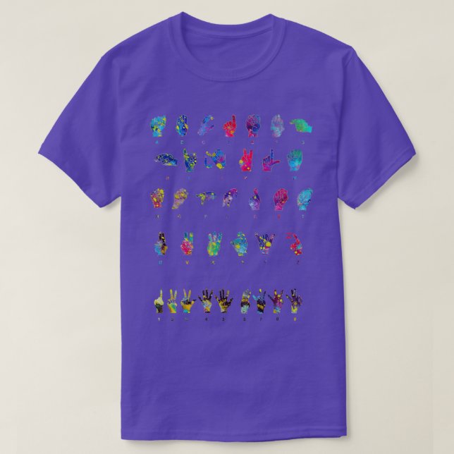 T-shirt Alphabet Langue des Signes 3 (Design devant)