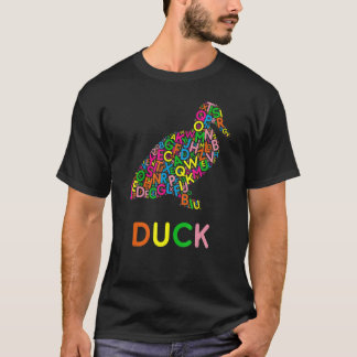 T-shirt Alphabet Letter For Boys Girls Toddler Kids Duck