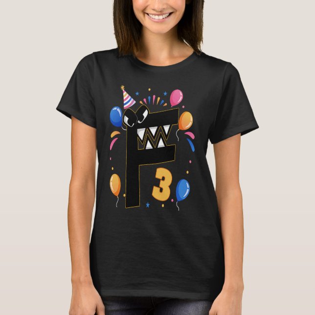 T-shirt Alphabet Lore f 3 ans 3e anniversaire garçons vila (Devant)