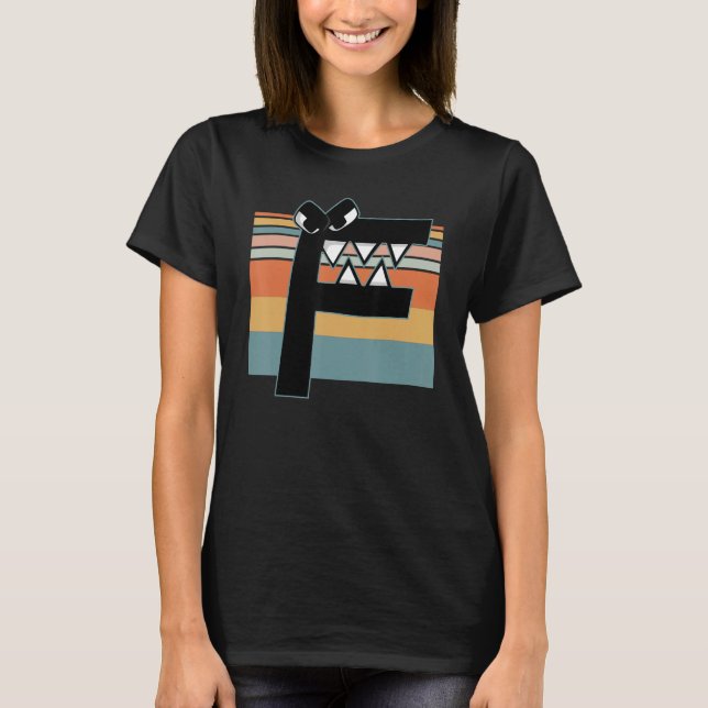 T-shirt Alphabet Lore f Retro Sunset Costume pour garçons  (Devant)